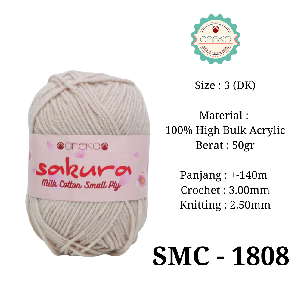 KATALOG - Benang Rajut Katun Susu 4 ply / Sakura SMALL PLY Milk Cotton Yarn - 2