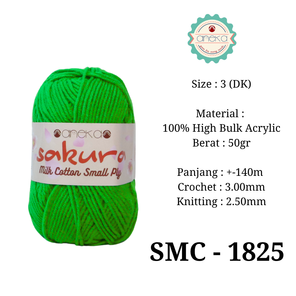KATALOG - Benang Rajut Katun Susu 4 Ply / Sakura SMALL PLY Milk Cotton Yarn