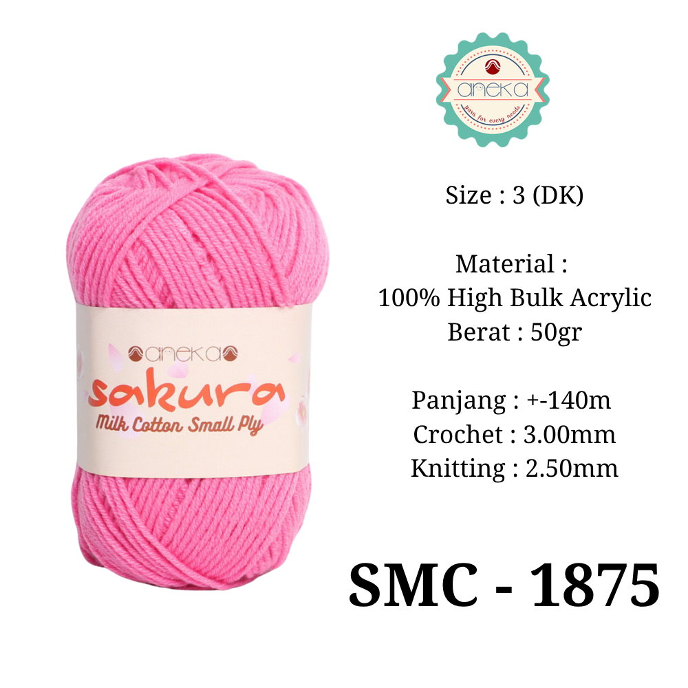 KATALOG - Benang Rajut Katun Susu 4 ply / Sakura SMALL PLY Milk Cotton Yarn - 2
