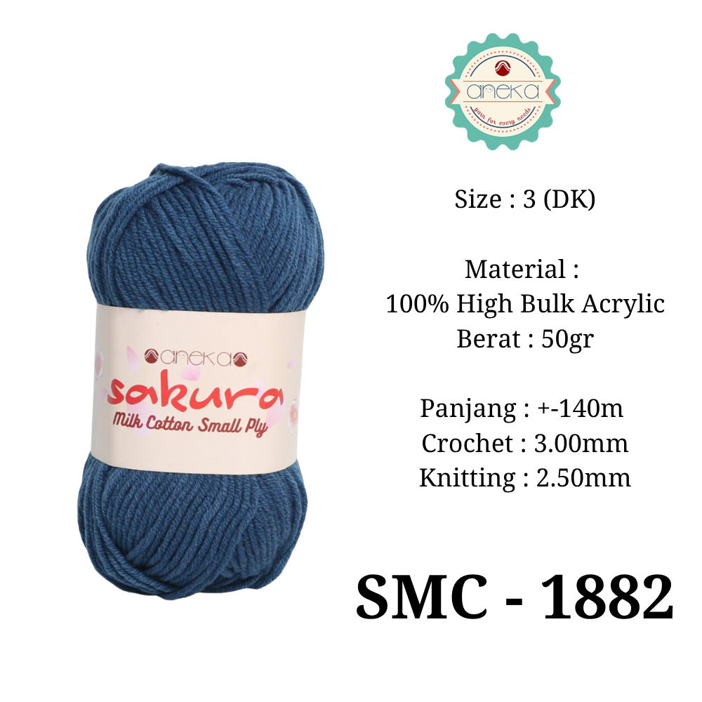 KATALOG - Benang Rajut Katun Susu 4 ply / Sakura SMALL PLY Milk Cotton Yarn - 2