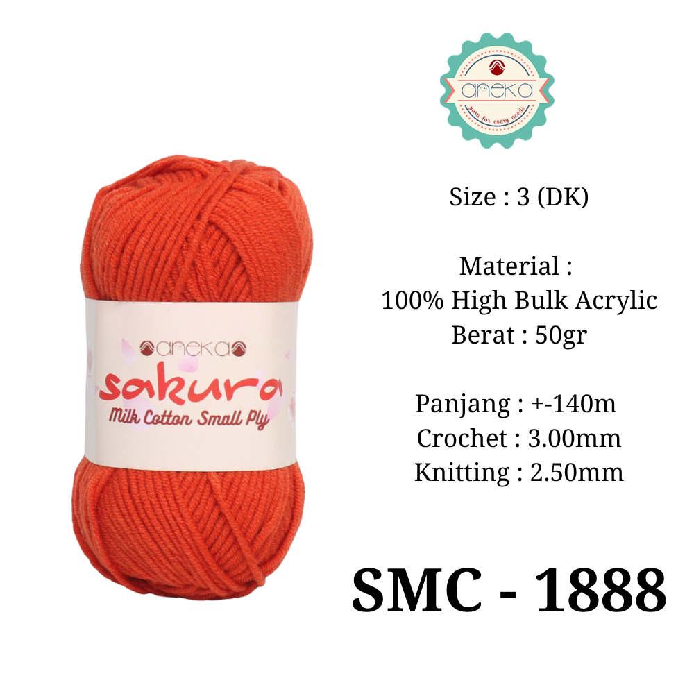 KATALOG - Benang Rajut Katun Susu 4 ply / Sakura SMALL PLY Milk Cotton Yarn - 2