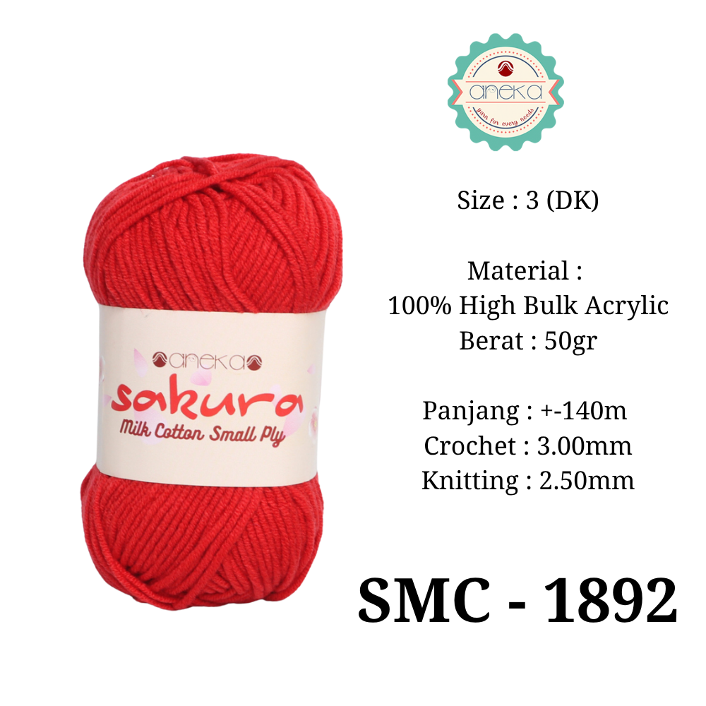 KATALOG - Benang Rajut Katun Susu 4 ply / Sakura SMALL PLY Milk Cotton Yarn - 2