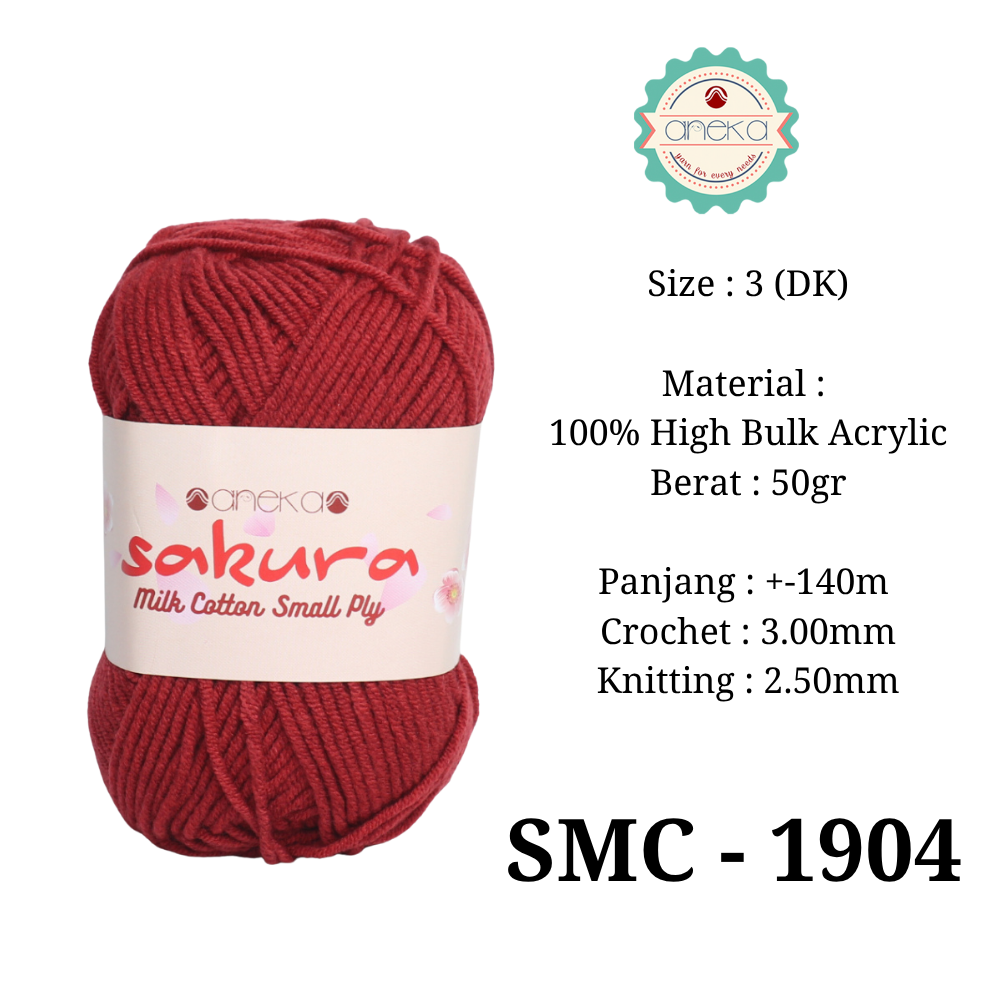 KATALOG - Benang Rajut Katun Susu 4 ply / Sakura SMALL PLY Milk Cotton Yarn - 2