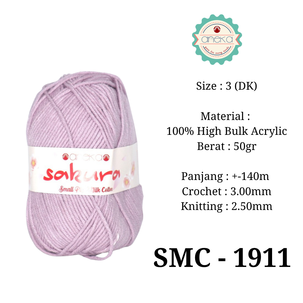 KATALOG - Benang Rajut Katun Susu 4 ply / Sakura SMALL PLY Milk Cotton Yarn - 2