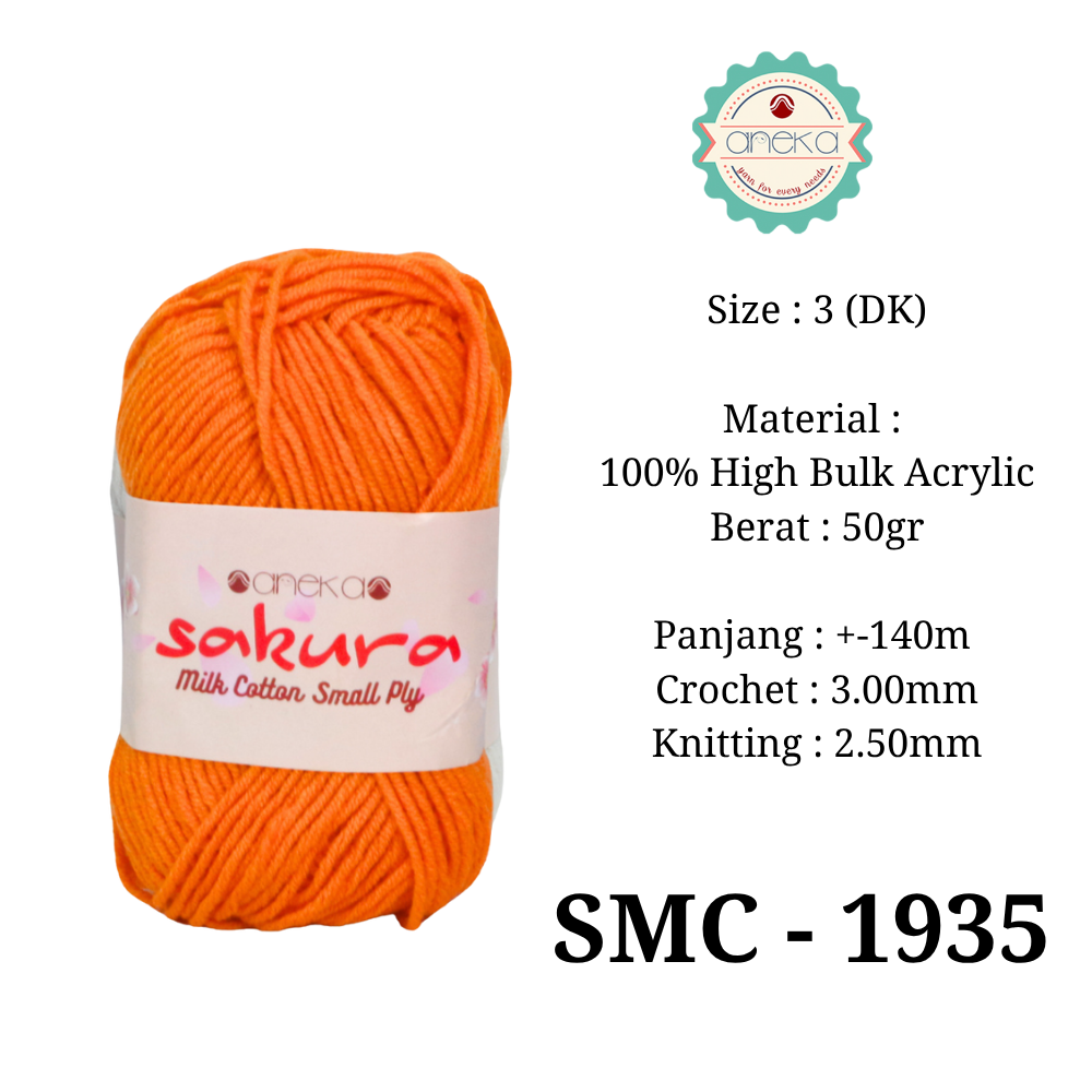 KATALOG - Benang Rajut Katun Susu 4 ply / Sakura SMALL PLY Milk Cotton Yarn - 2
