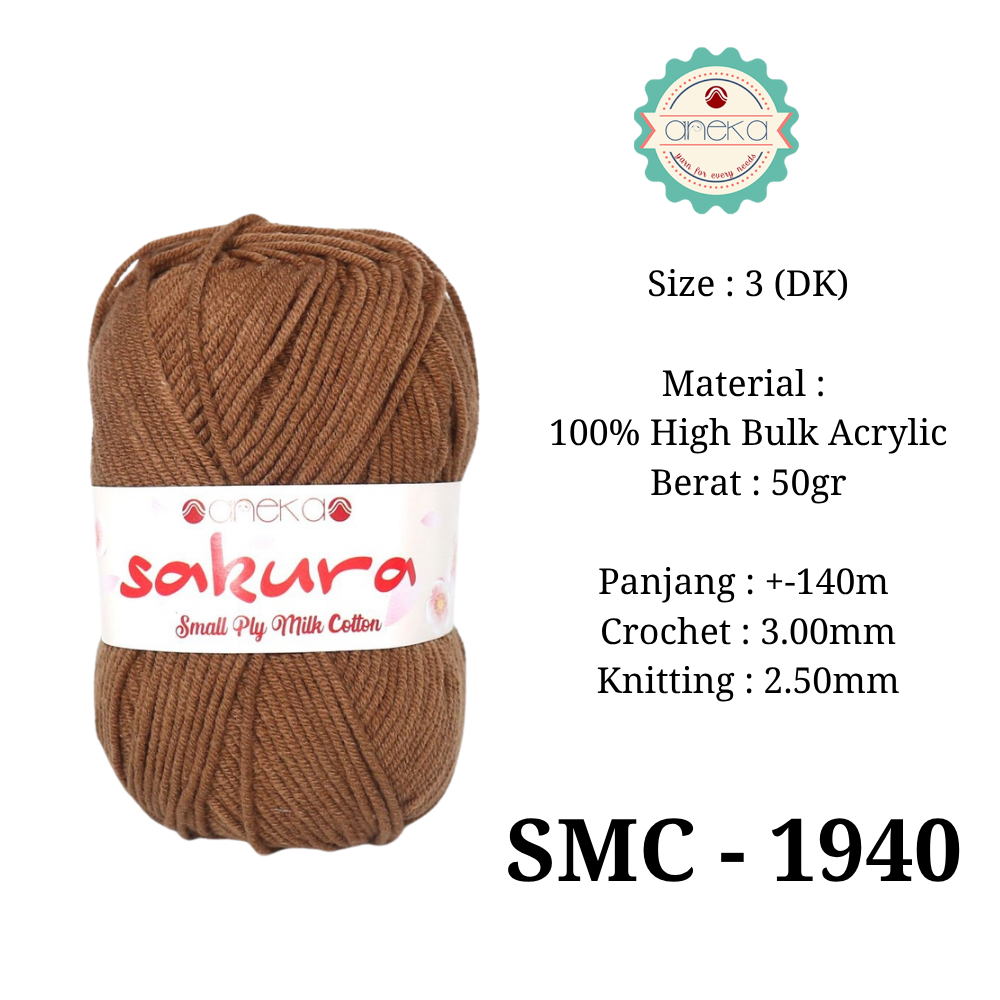 KATALOG - Benang Rajut Katun Susu 4 ply / Sakura SMALL PLY Milk Cotton Yarn - 2