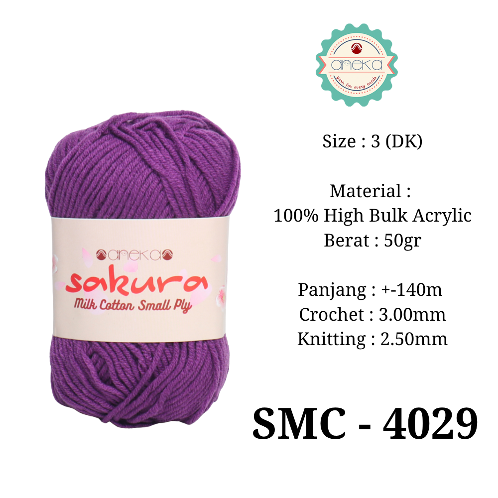 KATALOG - Benang Rajut Katun Susu 4 ply / Sakura SMALL PLY Milk Cotton Yarn - 2