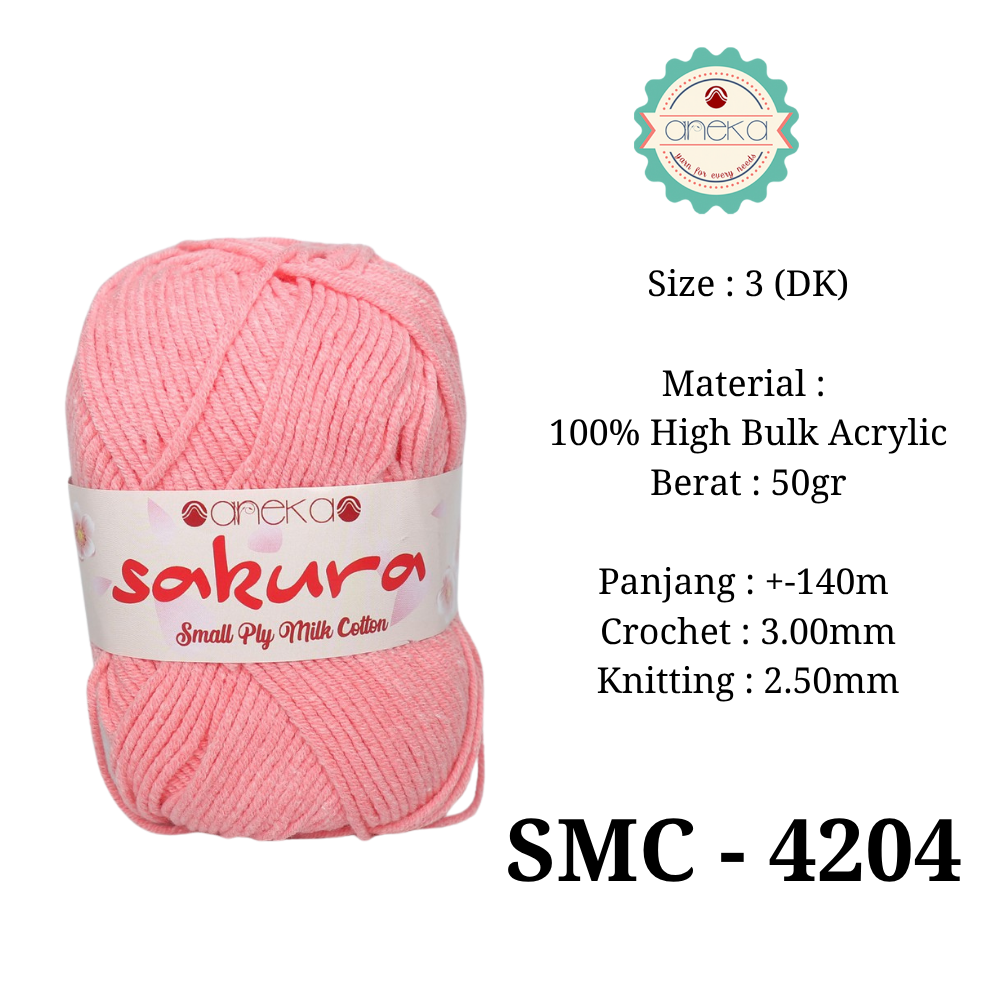 KATALOG - Benang Rajut Katun Susu 4 ply / Sakura SMALL PLY Milk Cotton Yarn - 2