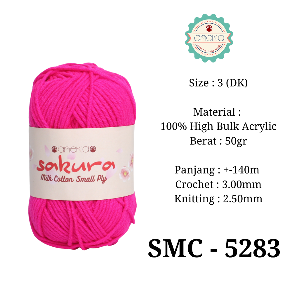 KATALOG - Benang Rajut Katun Susu 4 ply / Sakura SMALL PLY Milk Cotton Yarn - 2