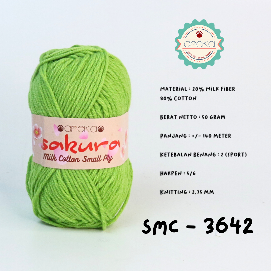 KATALOG - Benang Rajut Katun Susu 4 Ply / Sakura SMALL PLY Milk Cotton Yarn