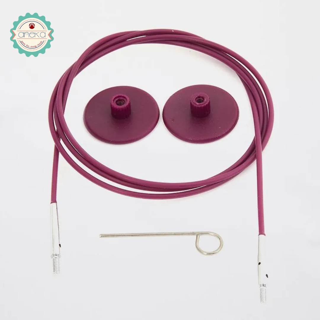 KnitPro - Color Coded Cables for IC Interchangeable Accessories (With 1 Cable Key & 2 End caps)