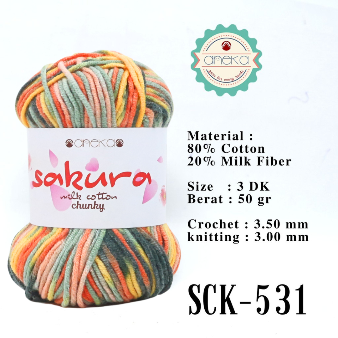 CATALOG - Sakura Milk Cotton Chunky Mix Sembur Mix Cotton Knitting Yarn PART 3