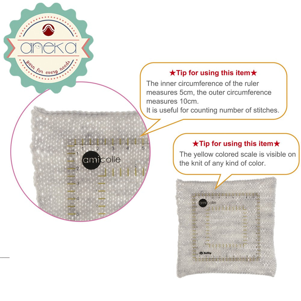 TULIP - Alat Pengukur Rajutan / Clear Knitting Gauge Tulip Amicole