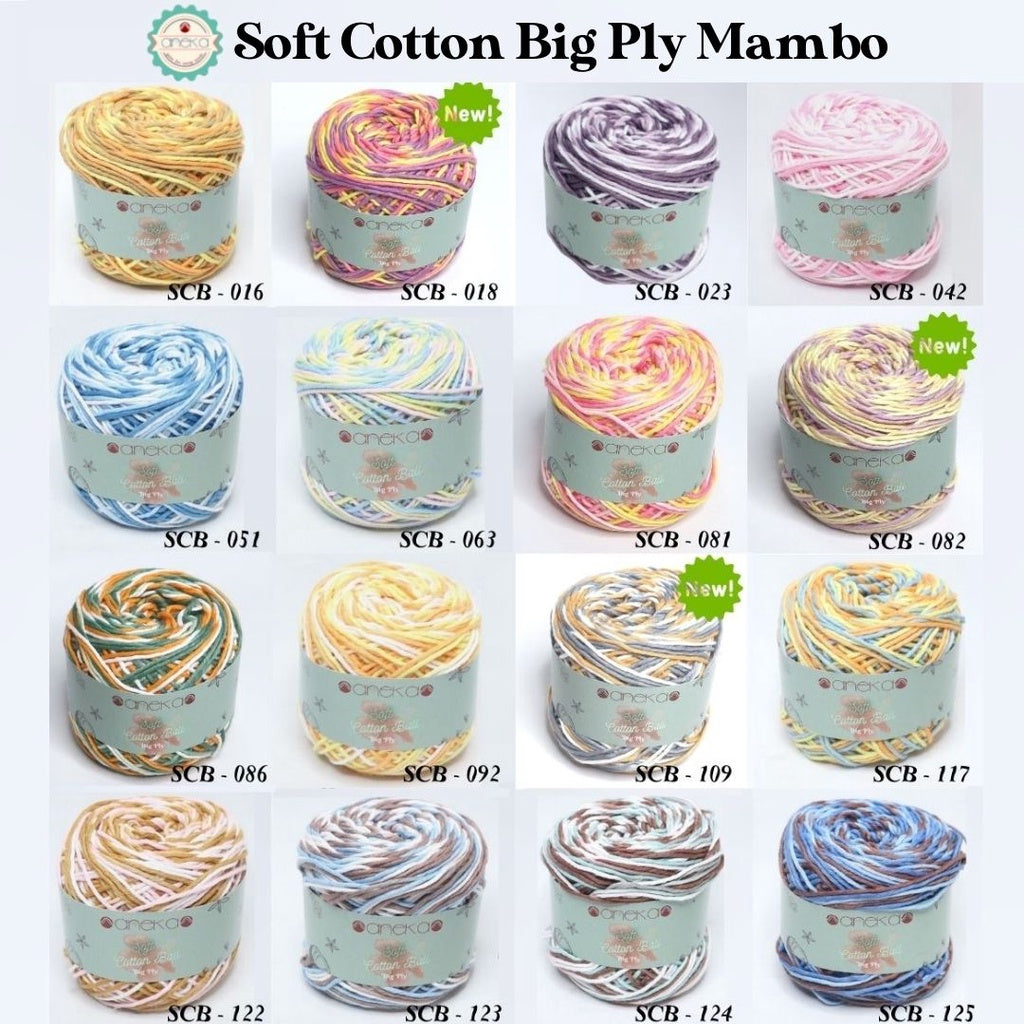 KATALOG - Benang Rajut Katun Bali Sembur Mix / Soft Cotton Big Ply Mambo