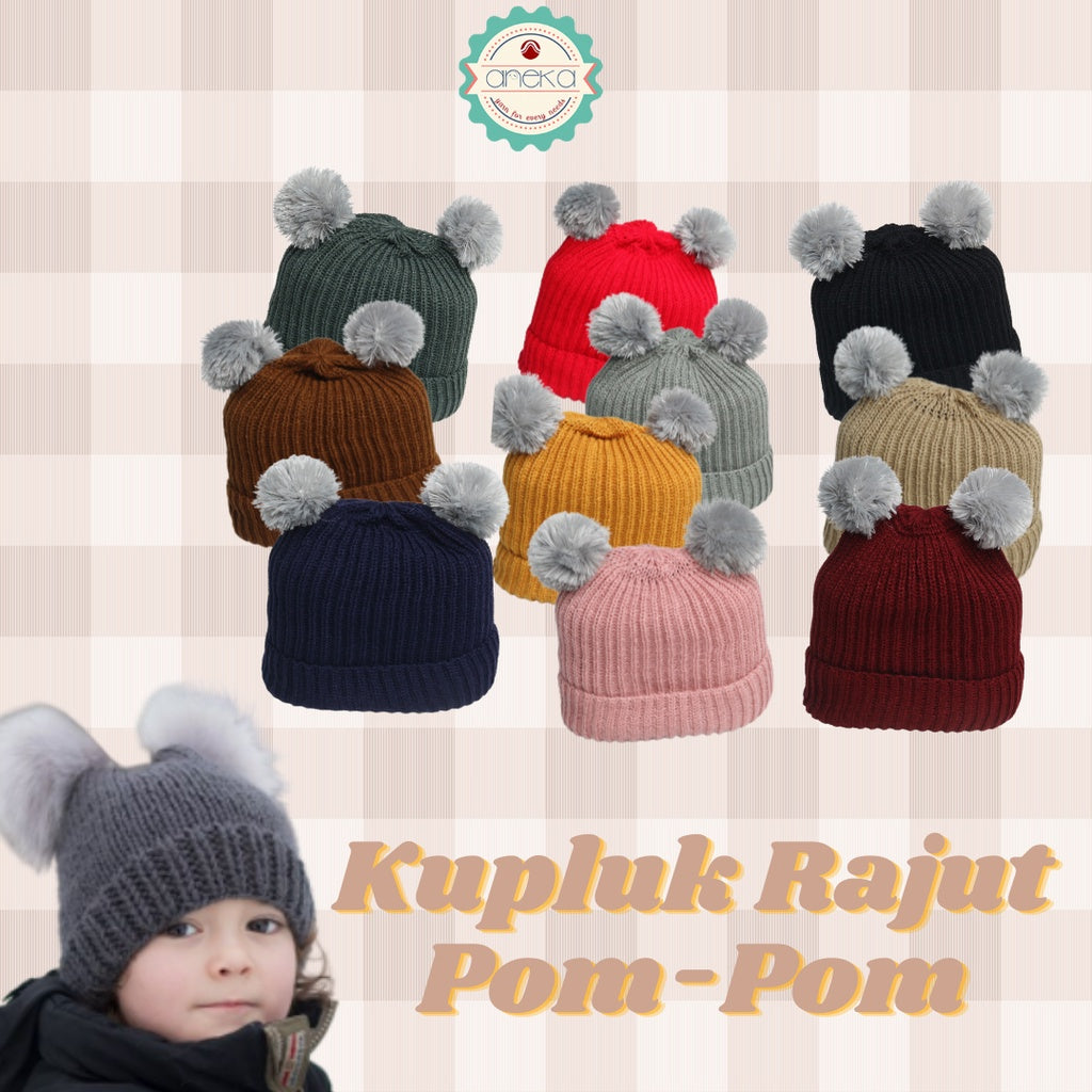 ANEKA - Kupluk Rajut Beanie Pom-Pom / Beanies Hat Pom-Pom