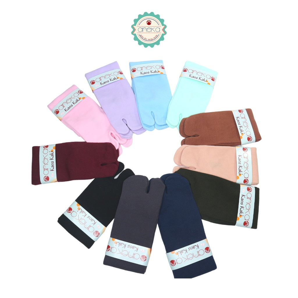 ANEKA - Kaos Kaki Nilon Nylon Warna / Jempol / Muslimah / Muslim - Polos