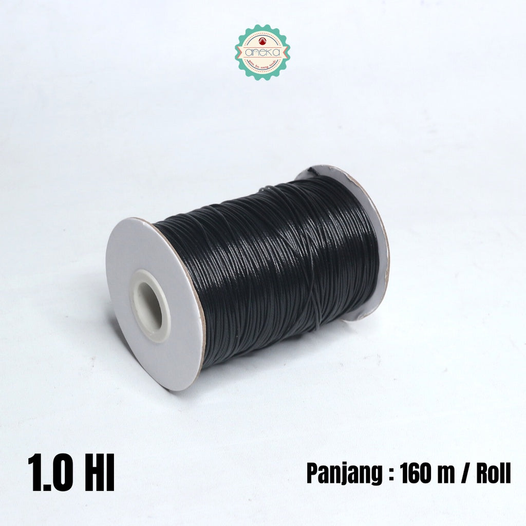 Tali Kulit Gelang Korea Wax Cord - Hitam