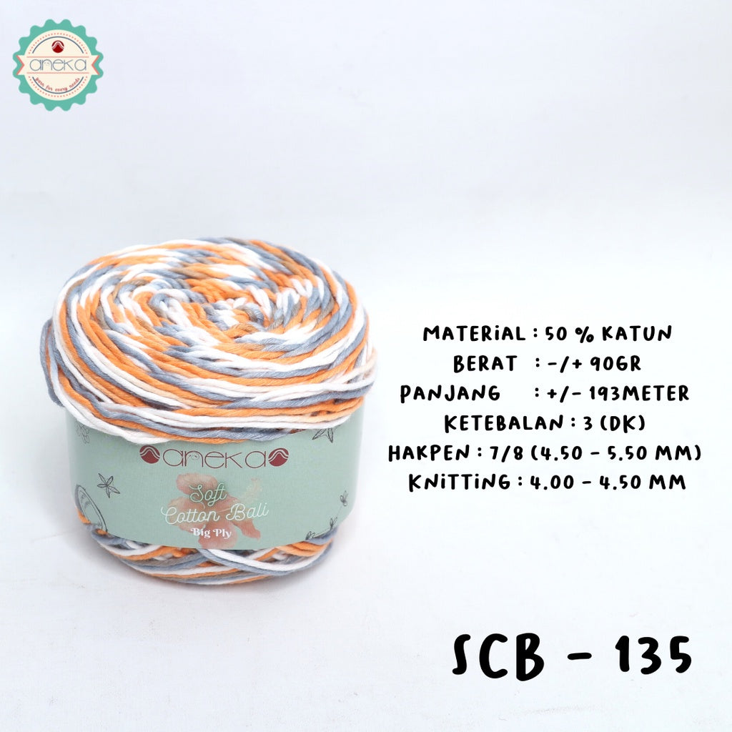 KATALOG - Benang Rajut Katun Bali Sembur Mix / Soft Cotton Big Ply Mambo