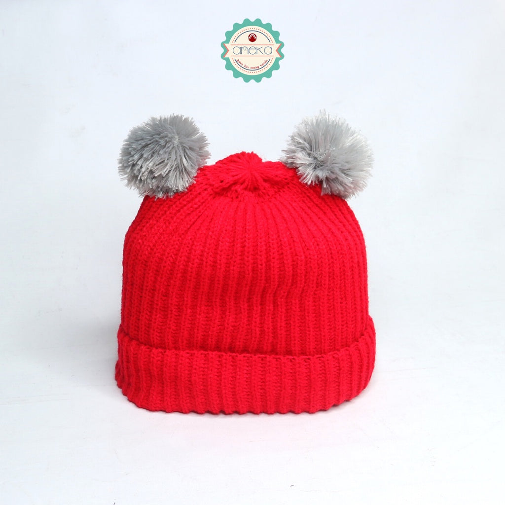 Kupluk Rajut Beanie Pom-Pom / Beanies Hat Pom-Pom