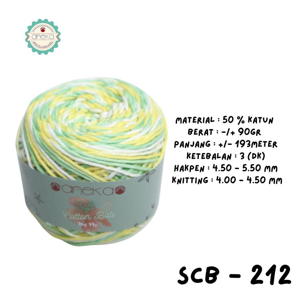 KATALOG - Benang Rajut Katun Bali Sembur Mix / Soft Cotton Big Ply Mambo
