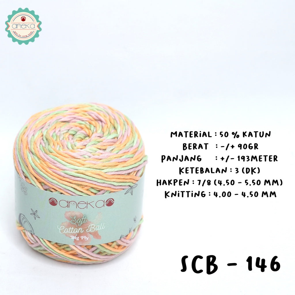 KATALOG - Benang Rajut Katun Bali Sembur Mix / Soft Cotton Big Ply Mambo