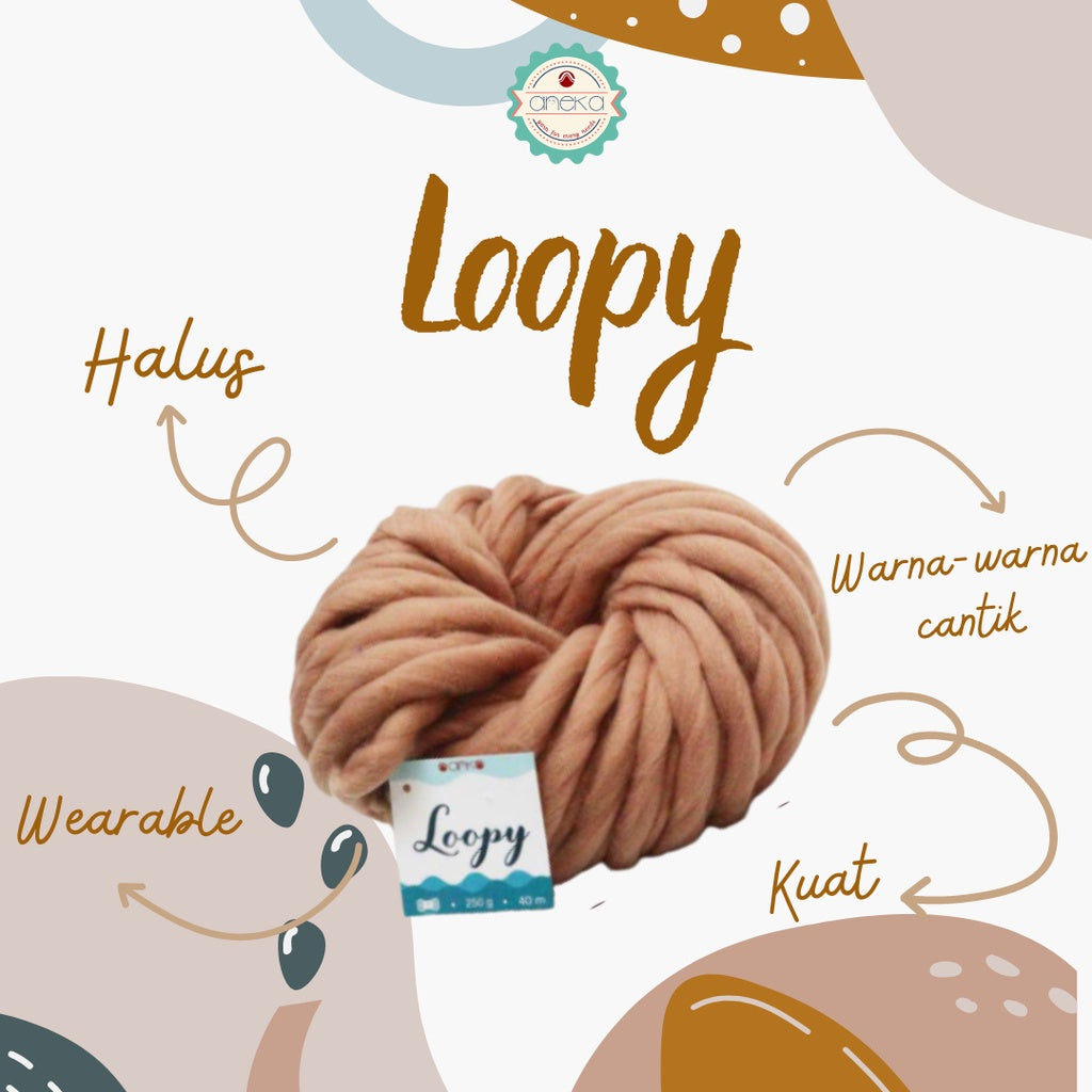 KATALOG - Benang Wol / Wool Ekstra Tebal Sembur - LOOPY YARN MIX