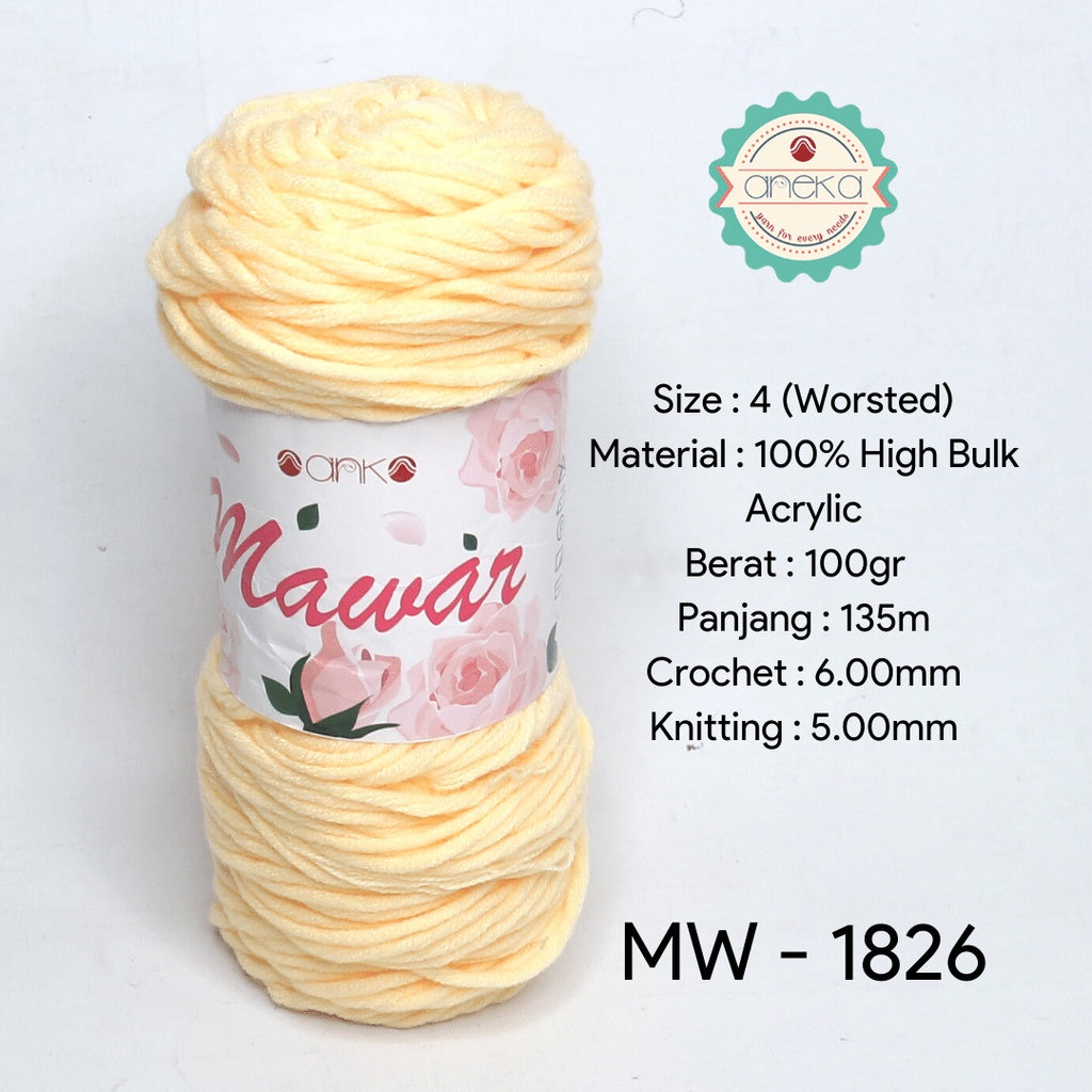 KATALOG - Benang Rajut Mawar / Soft Acrylic Yarn / 8 ply Milk Cotton Worsted / Katun Susu PART 1