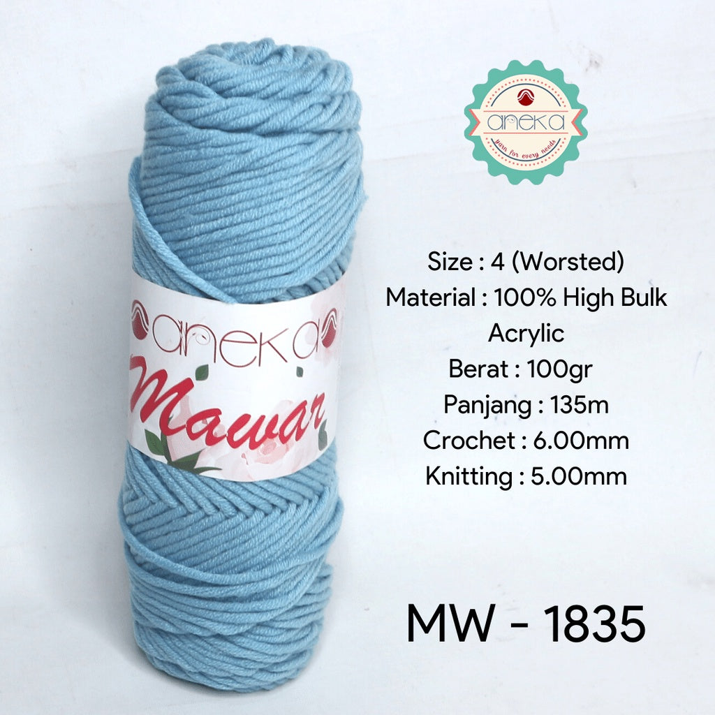 KATALOG - Benang Rajut Mawar / Soft Acrylic Yarn / 8 ply Milk Cotton Worsted / Katun Susu PART 1