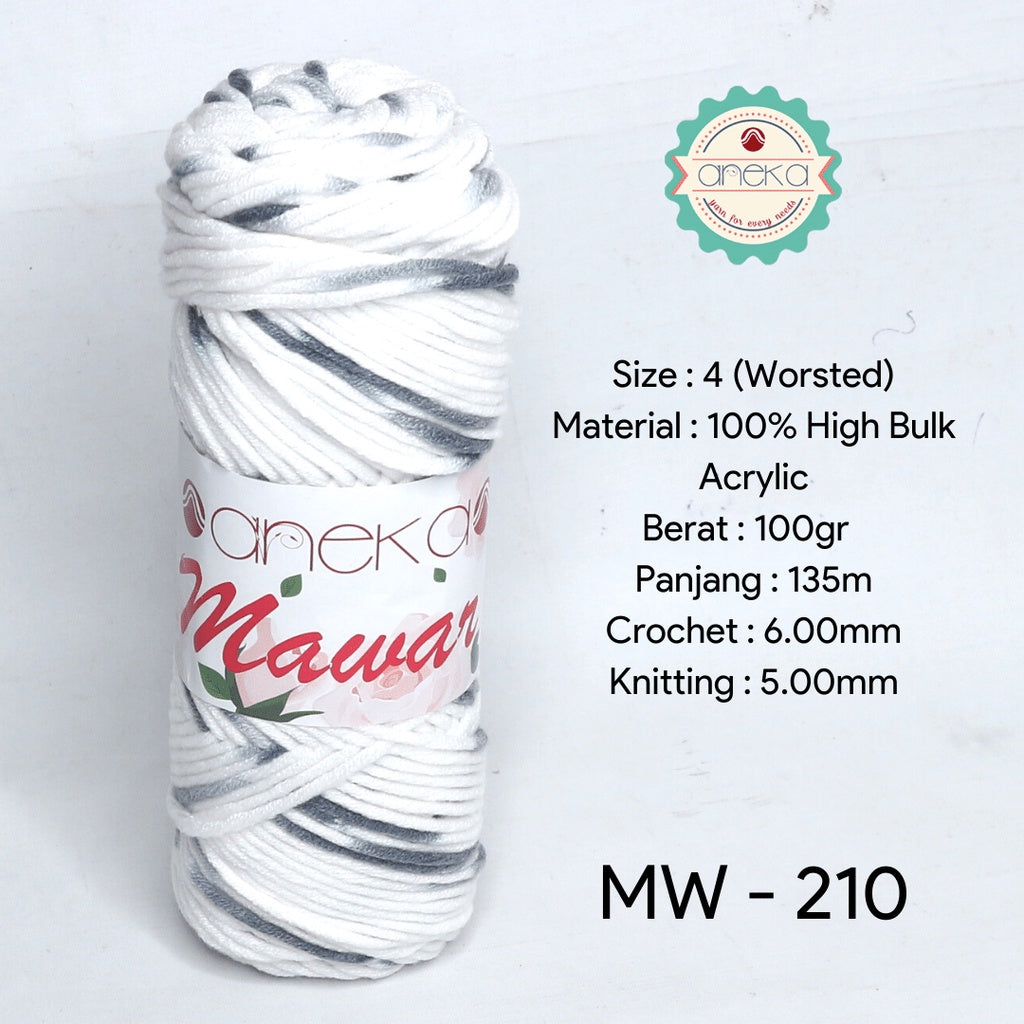 KATALOG - Benang Rajut Mawar / Soft Acrylic Yarn / 8 ply Milk Cotton Worsted / Katun Susu Sembur Mix PART 2