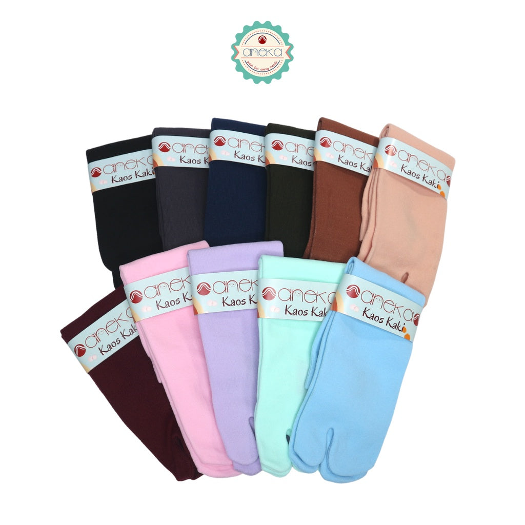 ANEKA - Kaos Kaki Nilon Nylon Warna / Jempol / Muslimah / Muslim - Polos