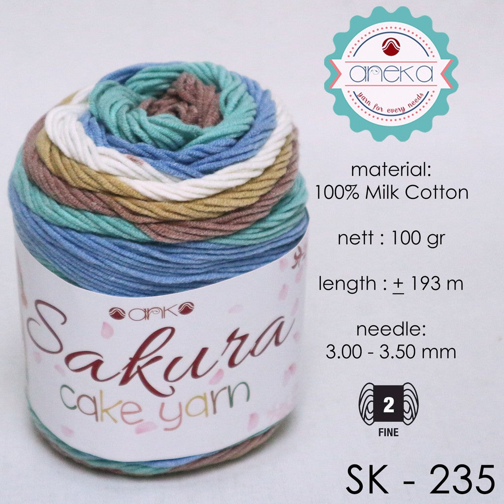 KATALOG - Benang Rajut Katun Susu Rainbow Sakura Cake Milk Cotton Yarn - 2