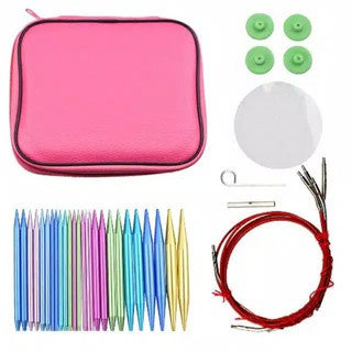 ANEKA - CIRCULAR Breien (Alat Rajut) Knitting ALUMUNIUM Needles with BAG