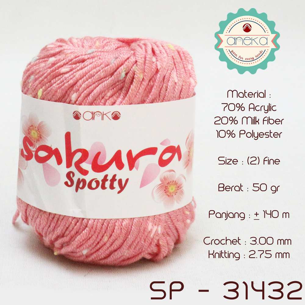 KATALOG - Benang Rajut Sakura Spotty Bintik Kuning