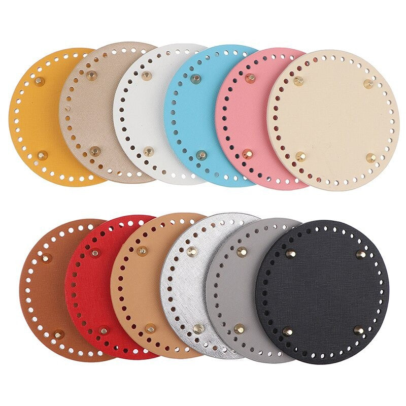 Knitted Leather Round Base Bag / PU Leather Round Base Bag Pre-Drilled ANK