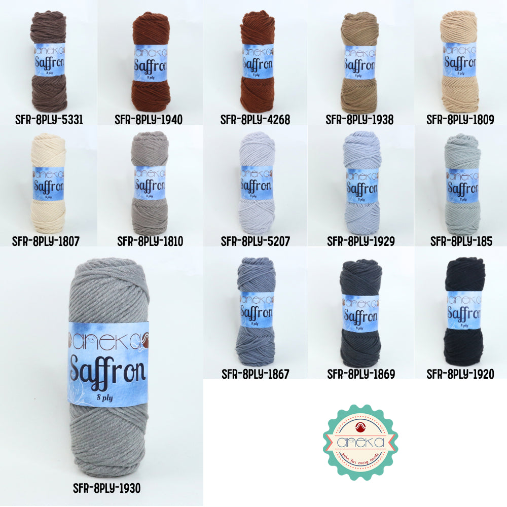 KATALOG - Benang Rajut Saffron 8 Ply / Crochet Knitting Yarn - Part 1