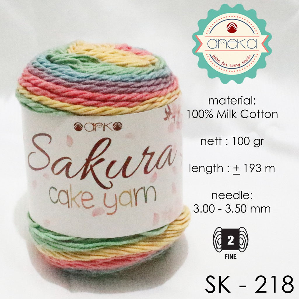 KATALOG - Benang Rajut Katun Susu Rainbow Sakura Cake Milk Cotton Yarn