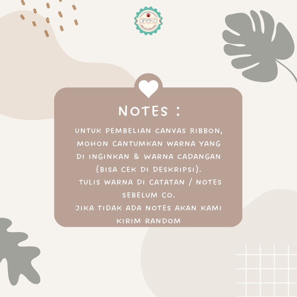 ANEKA - Canvas Bentuk Tas Plastik With Ribbon / Pita DIY - SET