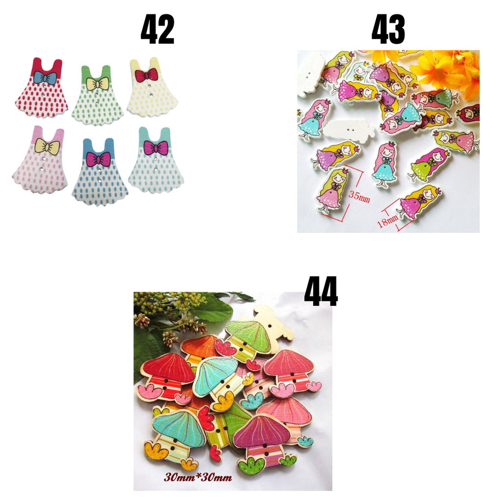 Colorful Series Wooden Buttons - PCS