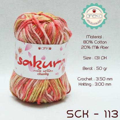 KATALOG - Benang Rajut Katun Susu Sakura Milk Cotton Chunky Mix Sembur PART 3