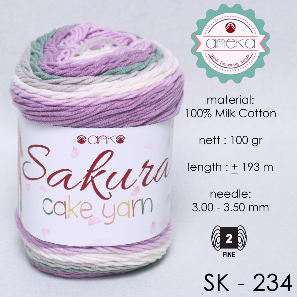 KATALOG - Benang Rajut Katun Susu Rainbow Sakura Cake Milk Cotton Yarn - 2