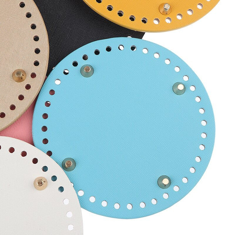 Knitted Leather Round Base Bag / PU Leather Round Base Bag Pre-Drilled ANK