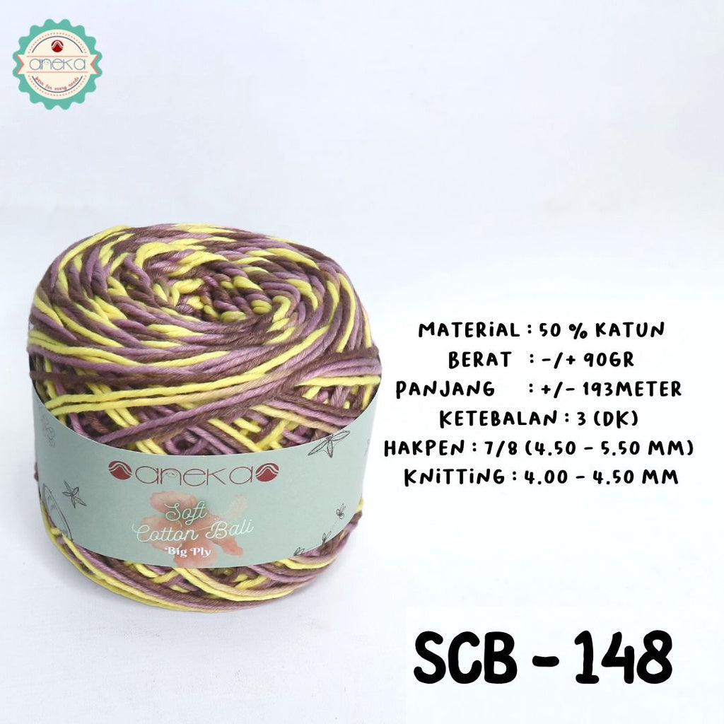 KATALOG - Benang Rajut Katun Bali Sembur Mix / Soft Cotton Big Ply Mambo