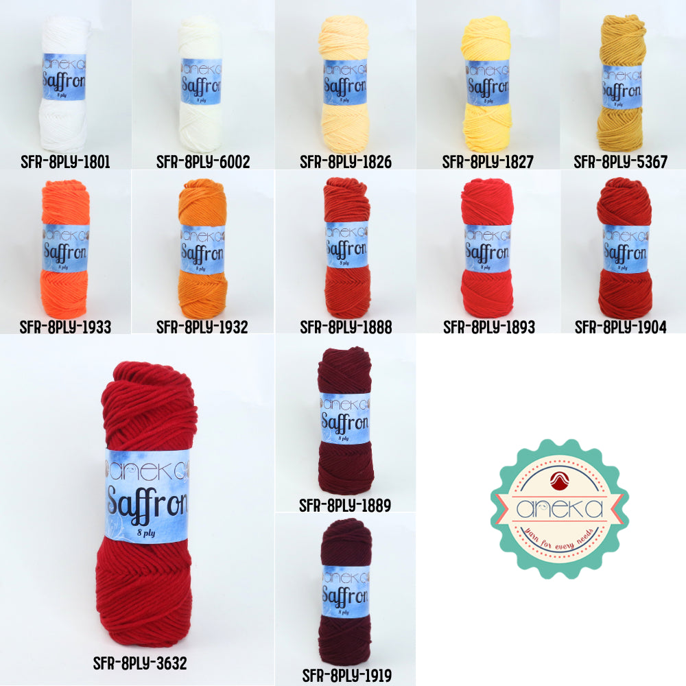 KATALOG - Benang Rajut Saffron 8 Ply / Crochet Knitting Yarn - Part 1