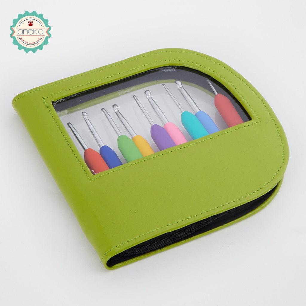 KnitPro - Hakpen (Knitting Tools / Needles) Alumunium Waves Set Of Colorful Crochet Hooks (Pack Of 9 Hooks)