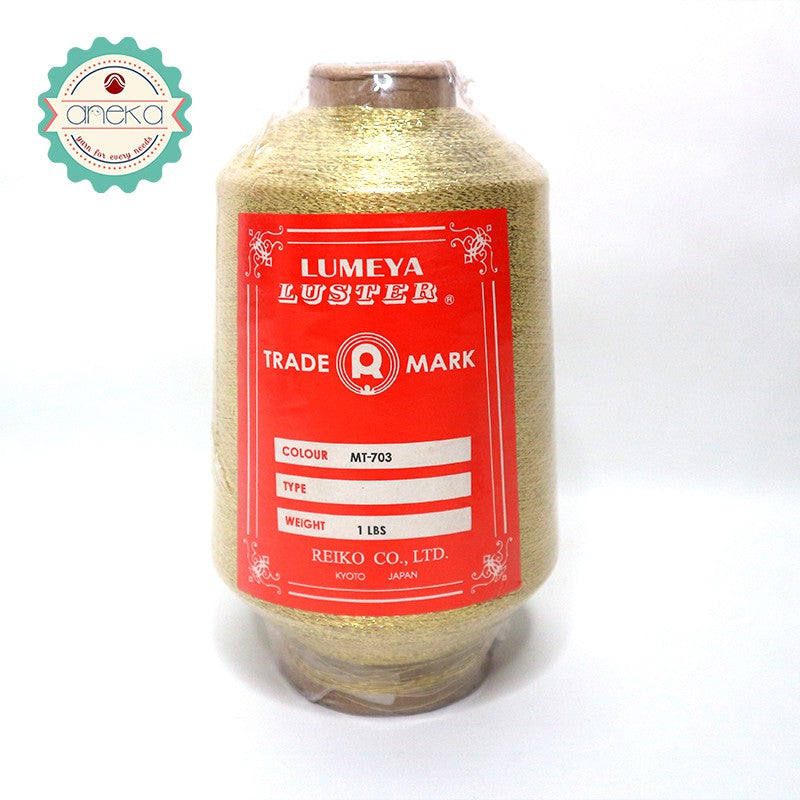 ANEKA - Benang Rajut Metalik Lumeya Emas Perak / Metallic Knitting Yarn Gold Silver