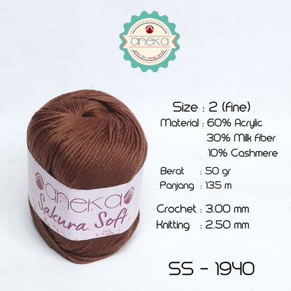 KATALOG - Benang Rajut Sakura Soft / Silk Cotton Milk Cotton Yarn Part 1