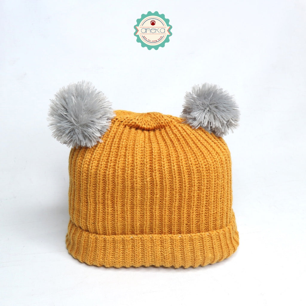 Kupluk Rajut Beanie Pom-Pom / Beanies Hat Pom-Pom