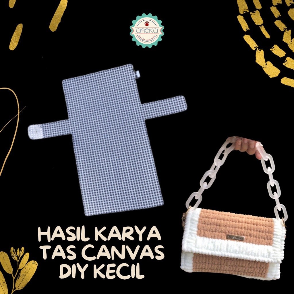 ANEKA - Plastic Canvas Clutch Purse / Plastik Kanvas Tas DIY - Grid 4mm