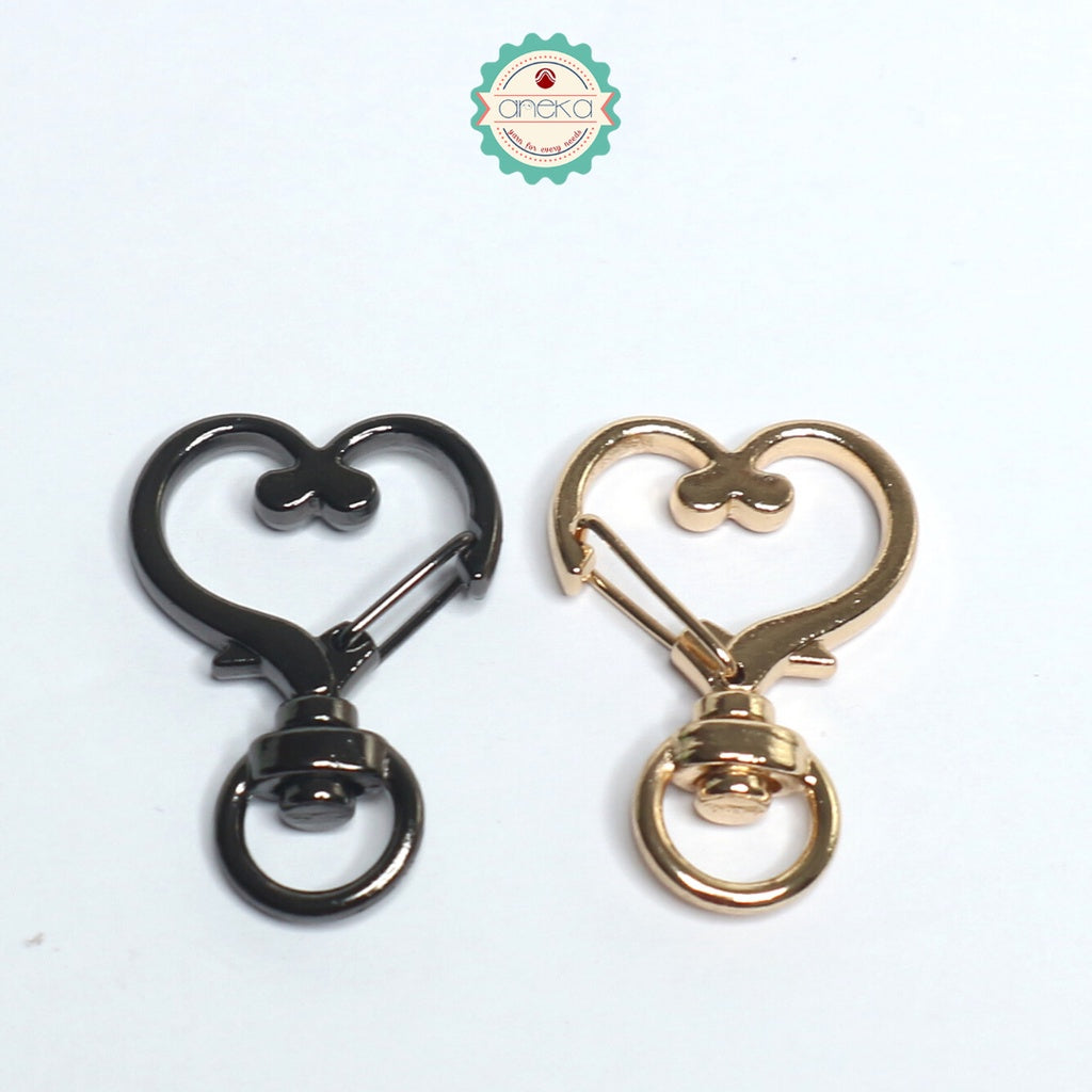 ANEKA - Kait Tas Bentuk Hati / Bintang / Hook Keychain Love Star Premium / Gantungan Kunci