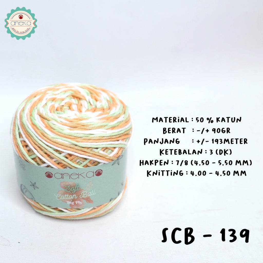 KATALOG - Benang Rajut Katun Bali Sembur Mix / Soft Cotton Big Ply Mambo
